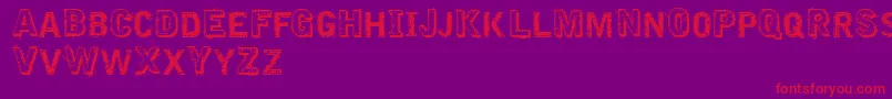 VtksEmbroidery Font – Red Fonts on Purple Background