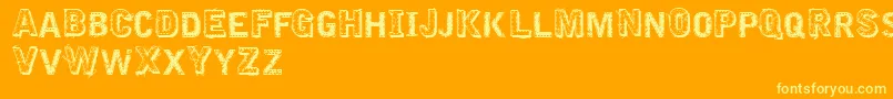 VtksEmbroidery-Schriftart – Gelbe Schriften auf orangefarbenem Hintergrund