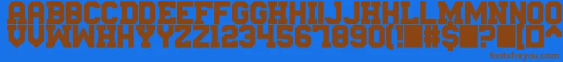 Messemuenchen-fontti – ruskeat fontit sinisellä taustalla