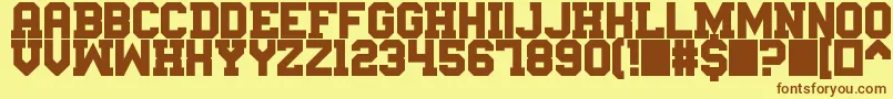 Messemuenchen-fontti – ruskeat fontit keltaisella taustalla