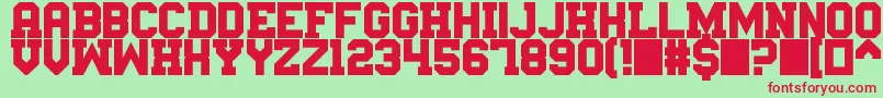 Messemuenchen Font – Red Fonts on Green Background