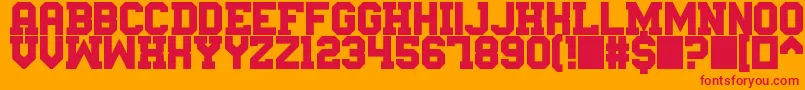 Messemuenchen Font – Red Fonts on Orange Background