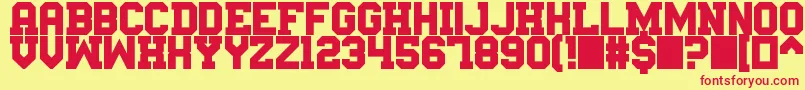 Messemuenchen Font – Red Fonts on Yellow Background