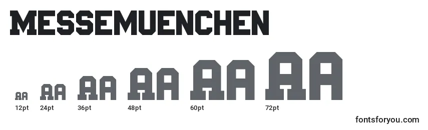 Размеры шрифта Messemuenchen