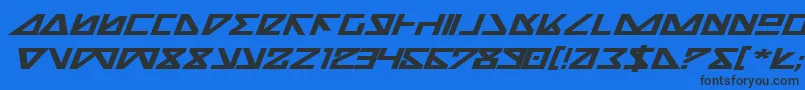 Nickbei-Schriftart – Schwarze Schriften auf blauem Hintergrund