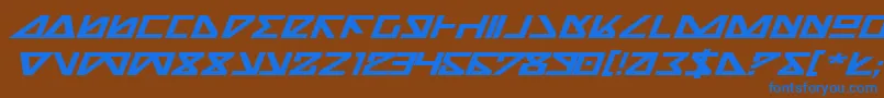 Шрифт Nickbei – синие шрифты на коричневом фоне
