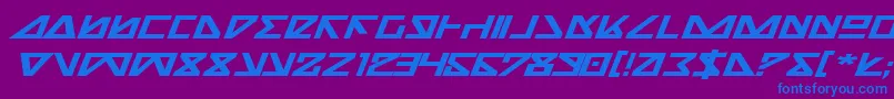 Nickbei-Schriftart – Blaue Schriften auf violettem Hintergrund
