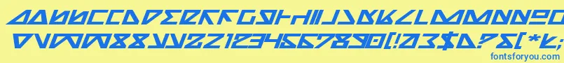 Шрифт Nickbei – синие шрифты на жёлтом фоне