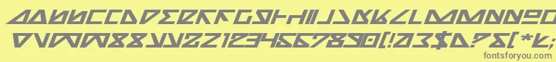 Nickbei-Schriftart – Graue Schriften auf gelbem Hintergrund