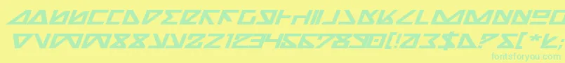 フォントNickbei – 黄色い背景に緑の文字