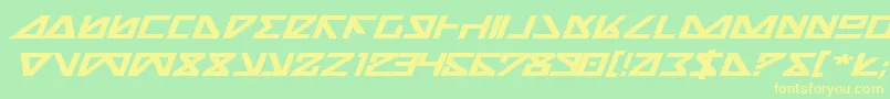 Nickbei-Schriftart – Gelbe Schriften auf grünem Hintergrund