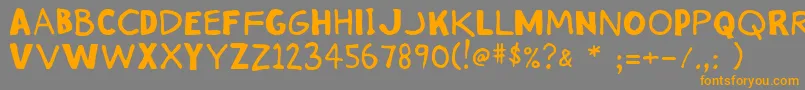 Stink-Schriftart – Orangefarbene Schriften auf grauem Hintergrund