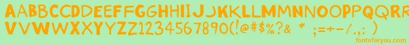 Stink Font – Orange Fonts on Green Background