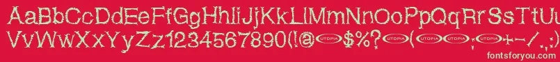 フォントNetherworld – 赤い背景に緑の文字