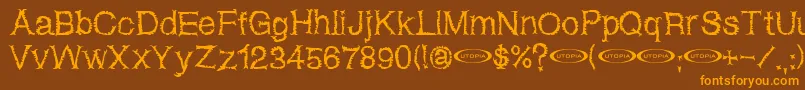 fuente Netherworld – Fuentes Naranjas Sobre Fondo Marrón