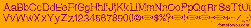 Netherworld Font – Purple Fonts on Orange Background