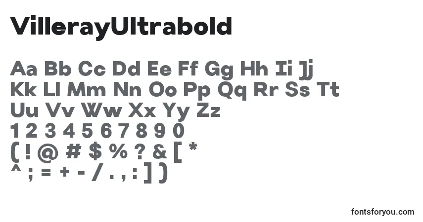 Шрифт VillerayUltrabold – алфавит, цифры, специальные символы