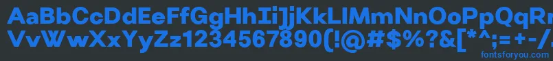 VillerayUltrabold Font – Blue Fonts on Black Background