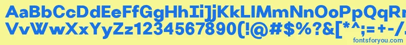 Шрифт VillerayUltrabold – синие шрифты на жёлтом фоне