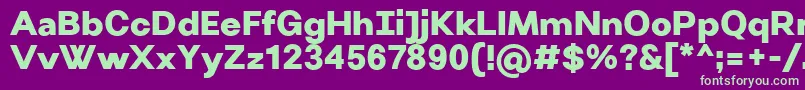 VillerayUltrabold Font – Green Fonts on Purple Background