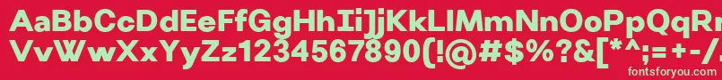 VillerayUltrabold Font – Green Fonts on Red Background