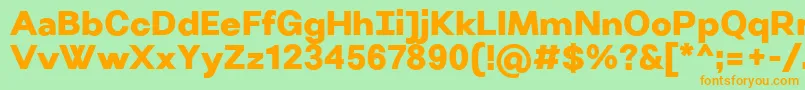 VillerayUltrabold-Schriftart – Orangefarbene Schriften auf grünem Hintergrund