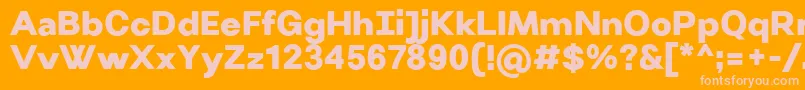 フォントVillerayUltrabold – オレンジの背景にピンクのフォント