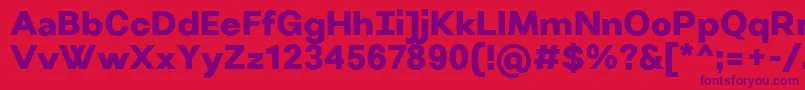 Czcionka VillerayUltrabold – fioletowe czcionki na czerwonym tle