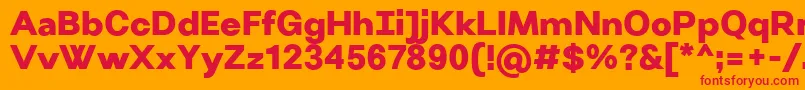 VillerayUltrabold Font – Red Fonts on Orange Background