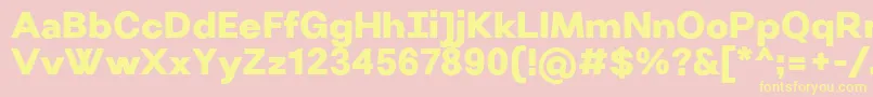 VillerayUltrabold-Schriftart – Gelbe Schriften auf rosa Hintergrund