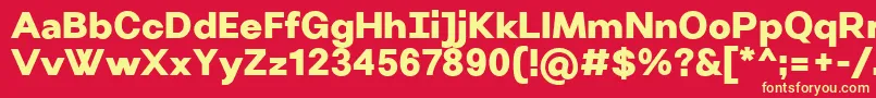VillerayUltrabold Font – Yellow Fonts on Red Background