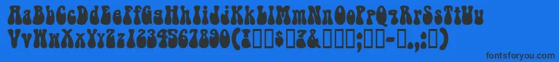 RaindropsskBold-Schriftart – Schwarze Schriften auf blauem Hintergrund