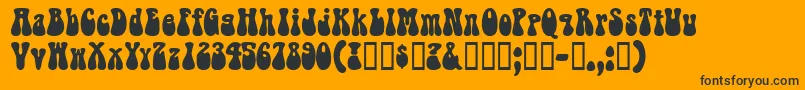 RaindropsskBold-Schriftart – Schwarze Schriften auf orangefarbenem Hintergrund