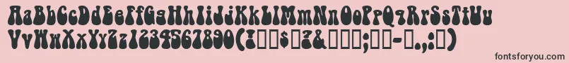 RaindropsskBold Font – Black Fonts on Pink Background