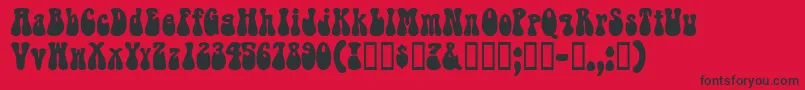 フォントRaindropsskBold – 赤い背景に黒い文字