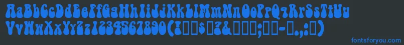 RaindropsskBold Font – Blue Fonts on Black Background