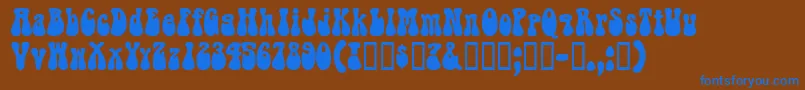 RaindropsskBold Font – Blue Fonts on Brown Background