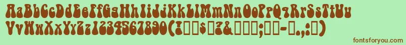 RaindropsskBold Font – Brown Fonts on Green Background