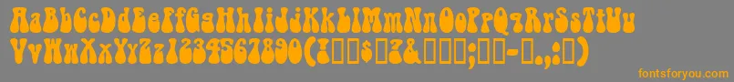 RaindropsskBold Font – Orange Fonts on Gray Background