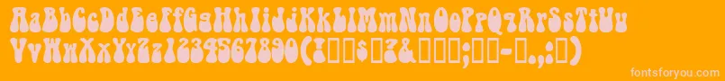 RaindropsskBold Font – Pink Fonts on Orange Background