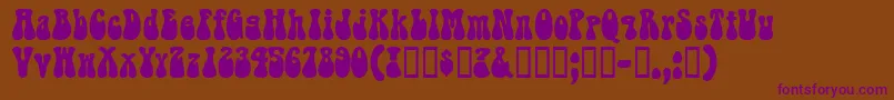 RaindropsskBold Font – Purple Fonts on Brown Background