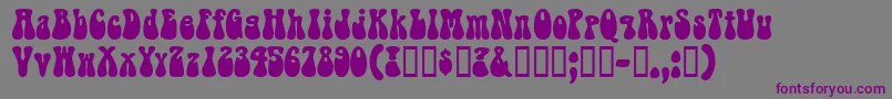 RaindropsskBold Font – Purple Fonts on Gray Background