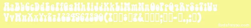 RaindropsskBold Font – White Fonts on Yellow Background