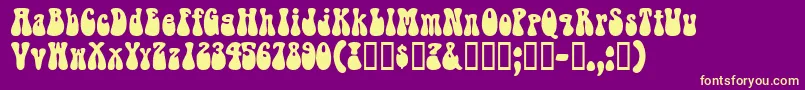 RaindropsskBold Font – Yellow Fonts on Purple Background