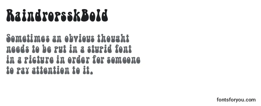 Review of the RaindropsskBold Font