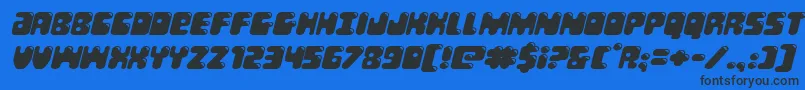 Bubblebuttexpandital Font – Black Fonts on Blue Background