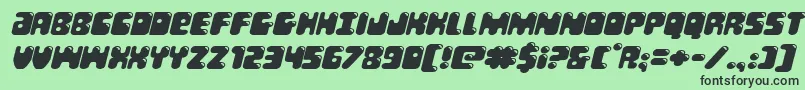 Bubblebuttexpandital Font – Black Fonts on Green Background