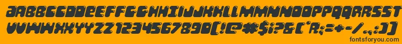 Bubblebuttexpandital Font – Black Fonts on Orange Background