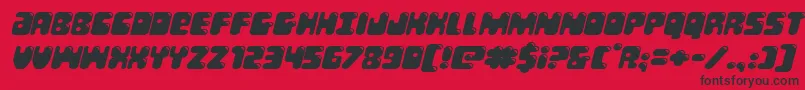 Bubblebuttexpandital Font – Black Fonts on Red Background