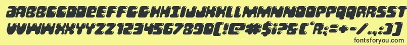 Bubblebuttexpandital Font – Black Fonts on Yellow Background